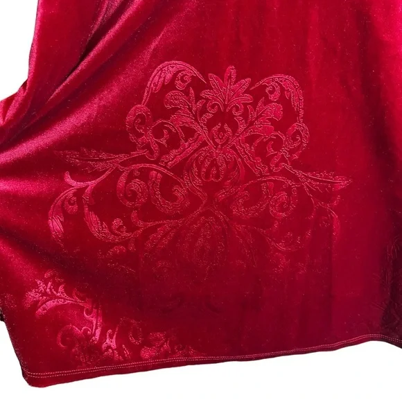 Fever Red Velour Keyhole Cut Out Tunic, Large - Picture 5 of 8